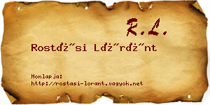 Rostási Lóránt névjegykártya