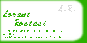 lorant rostasi business card